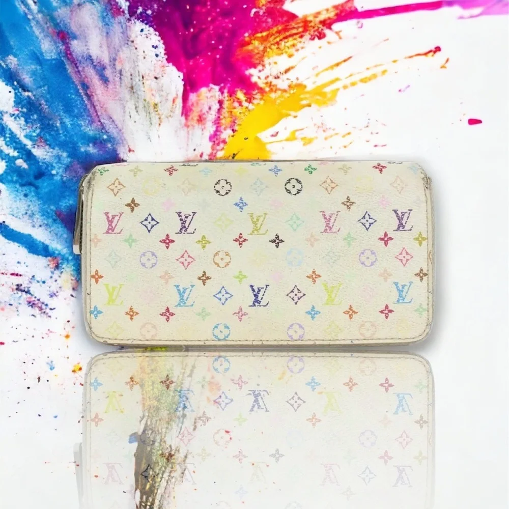 Louis Vuitton White Monogram Multicolor Murakami  Zippy Wallet - Picture 13 of 16